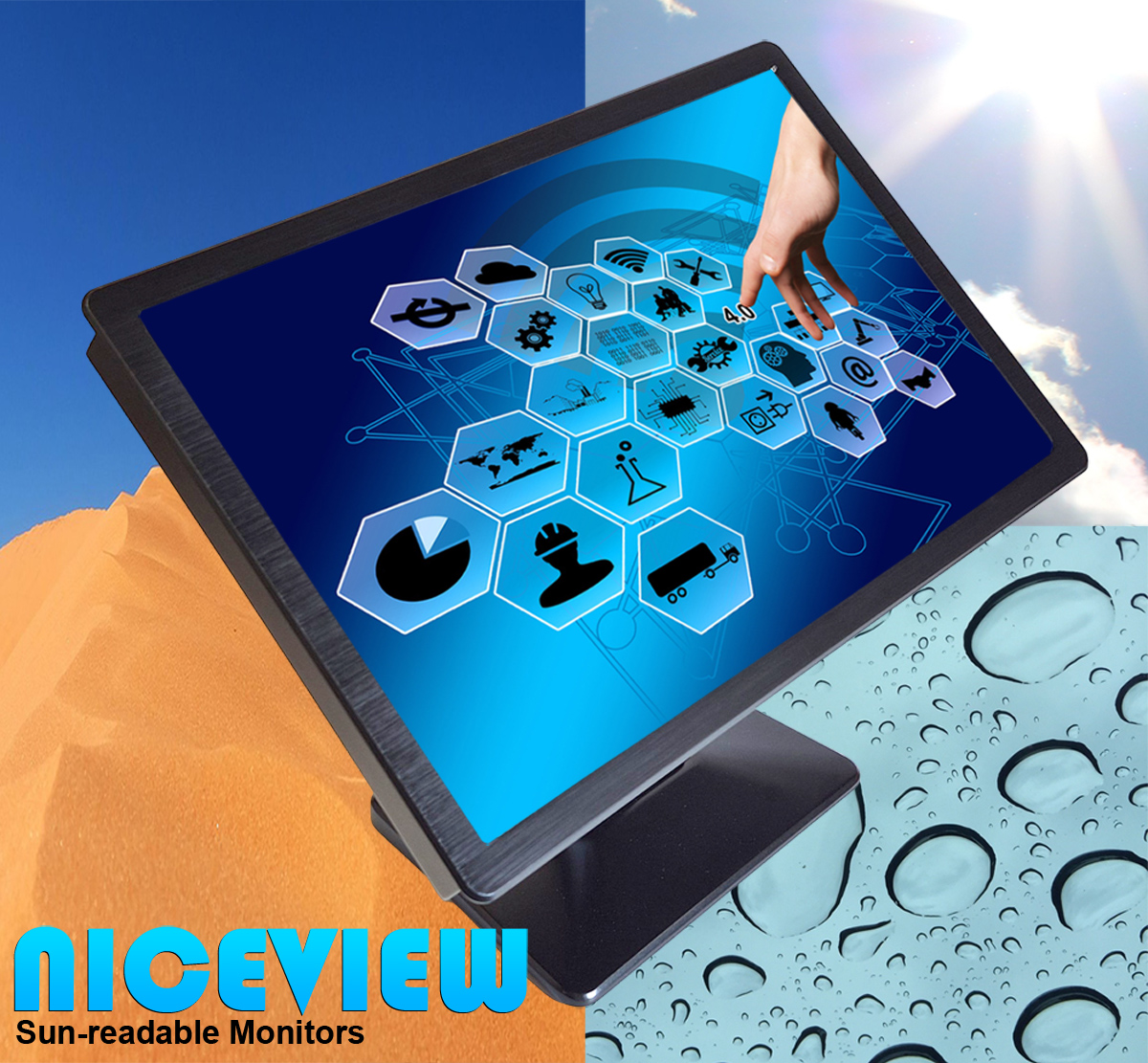 IP65 Industrial Hi-Brigthness monitors (ENV)