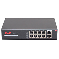 Niceview Network Switch Gigabit POE+ 8-ports 2xUplink 120W IPC-1201P