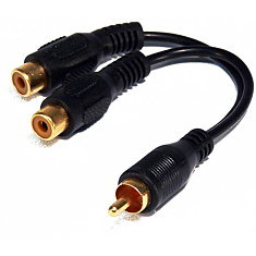 RCA Y-cable 1xmale to 2xfemale