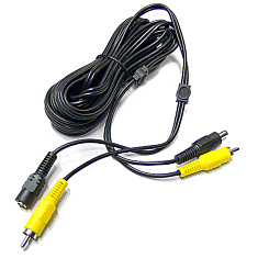 Video and power cable 1xRCA m-f/1xDC power m-f 5m