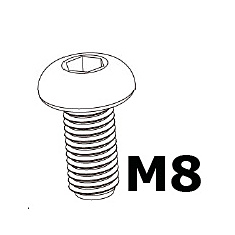 Ruuvi M8x20, Button Socket Head Cap, 20kpl