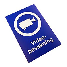 Video surveillance sign plastic 200x300mm