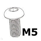 Ruuvi M5x12, Button Socket Head Cap, 100kpl