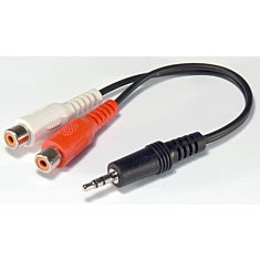 3.5mm Stereo uros - 2xRCA naaras
