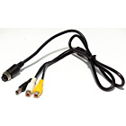4Pin naaras - 2xRCA naaras+virta uros