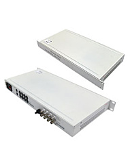 19" Multiplexer 8-ch video-multimode transmitter and receiver