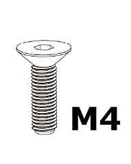 Ruuvi M4x8, Flat Head Socket Cap, 100kpl
