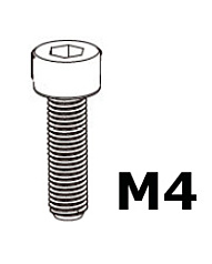 Ruuvi M4x20, Socket Head Cap, 20kpl