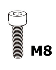 Ruuvi M8x25, Socket Head Cap, 20kpl