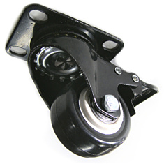Flange Mount Caster, rotary & brake, 50mm, max60kg