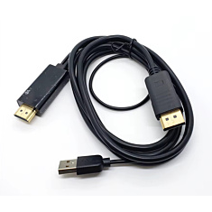 HDMI-DP kaapeli 1.8M, USB virta, Unidirect