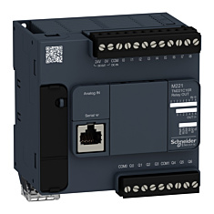 TM221C16R logic controller, Modicon M221, 16 IO, 7 relay outputs, 100 240V AC