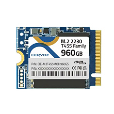960GB M.2 2230 SSD, NVME, Industrial, T455 Cervoz, M-key, Wide-Temp