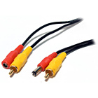 Video and power cable 1xRCA m-f/1xDC power m-f 25m