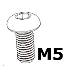 Ruuvi M5x10, Button Socket Head Cap, 100kpl
