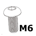 Ruuvi M6x12, Button Socket Head Cap, 20kpl